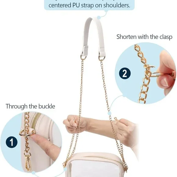 Clear Purses for Women Stadium Clear Bag Crossbody - Picture 6 of 9